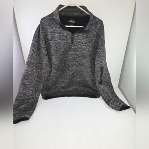 Men's Black Heathered Zip-Up Sweater